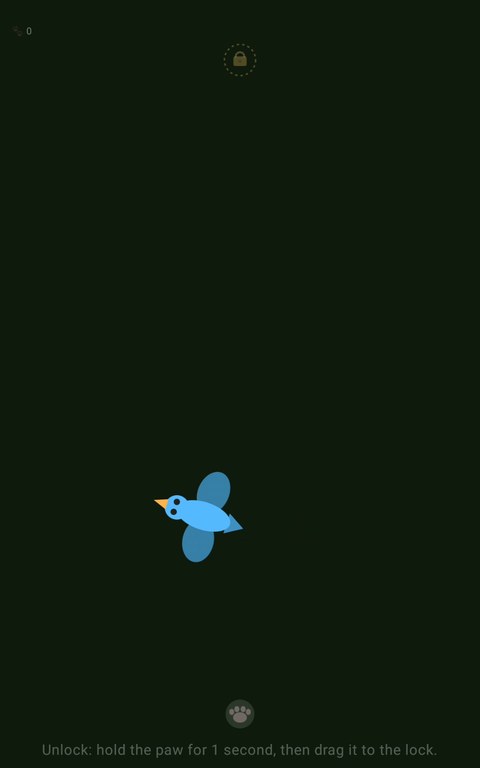 Bird scene, with a blue bird flying across a dark background