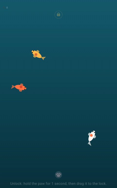 Koi pond scene, with fish swimming across a deep blue background